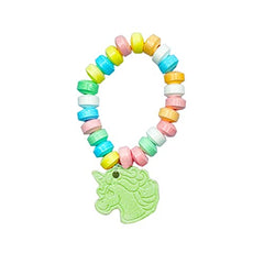 Unicorn Candy Bracelet, Stretchable Multicolor Fruit-Flavored Chewables for Party Favors