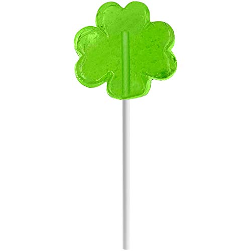 St. Patrick's Day Green Shamrock Lollipops, Lime Flavored Party Favor Box, 24 Individually Wrapped In Leprechaun Gift-Box
