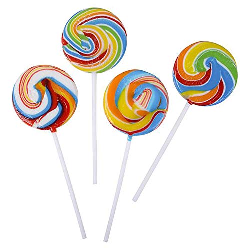 Rainbow Swirl Lollipop, Mixed Fruit Flavor, Individually Wrapped, 2.5" Inch Sucker