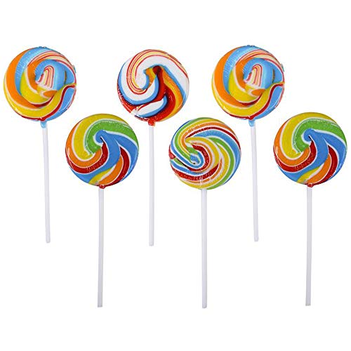 Rainbow Swirl Lollipop, Mixed Fruit Flavor, Individually Wrapped, 2.5" Inch Sucker