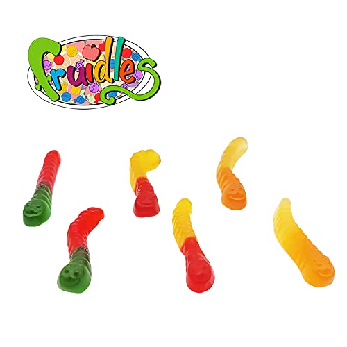 Mini Gummi Worms Candy, Assorted Fruit Flavors Gummies, Allergy Friendly, Non-GMO, No Artificial Sweeteners Gummy