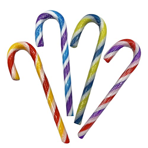 Christmas Candy Canes Suckers, Multicolored Rainbow Fruity Flavor