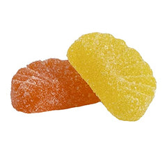 Orange and Lemon Citrus Gummi Slices Candy, Delicious Sugar Coated Fruit Flavors Gummies