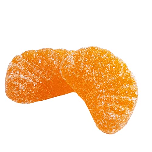 Orange Gummi Slices Candy, Delicious Sugar Coated Fruit Flavors Gummies