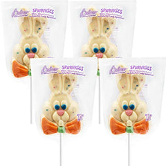 Decorated Easter Bunny Big Milk Chocolate Lollipop, 3oz Chocolate Sucker