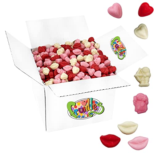 Valentine's Mello Cremes Gummi Hearts, Lips, Candy Sweet Confection Candies, Traditional Old Fashioned, Vegan, Gluten-Free