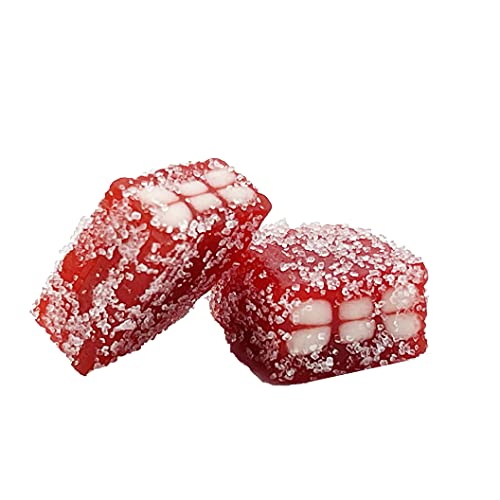 Strawberry Bricks Gummi Candy, Sugar Coated Fruit Flavored Gummies