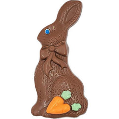 Large Easter Decorated Solid Smooth Milk Chocolate Bunny, 3oz