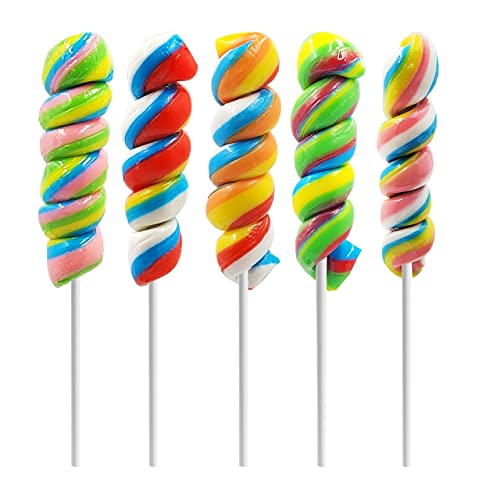 Mini Rainbow Swirl Lollipops, Assorted Shapes, Mixed Fruit Flavor