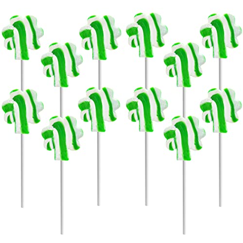 St. Patrick's Swirl Lollipop Green and White, Individually Wrapped