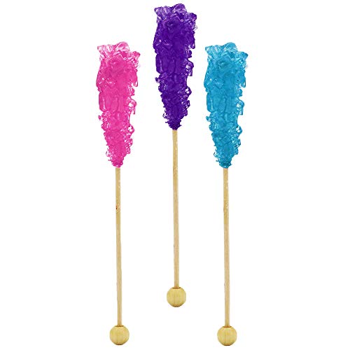 Rock Candy Lollipops Pops Candy Suckers, Variety Flavor and Color Assortment, 5.5"