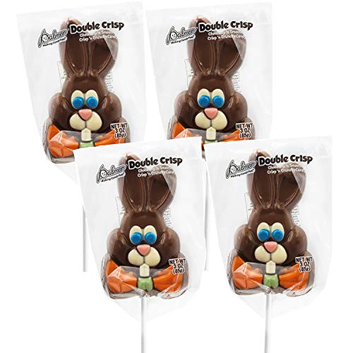 Decorated Easter Bunny Big Milk Chocolate Lollipop, 3oz Chocolate Sucker