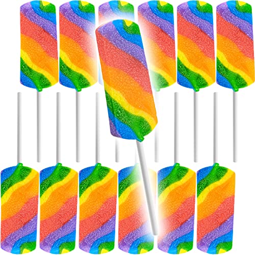 Assorted Rainbow Swirl Shaped Lollipops, Mixed Fruit Flavor, 12-Pack