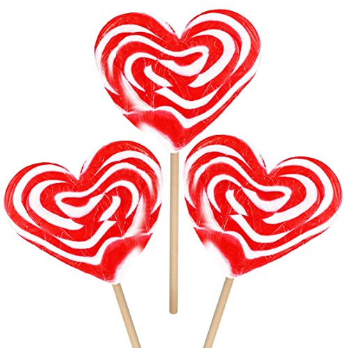 Jumbo Swirl Lollipop Red and White Heart Design