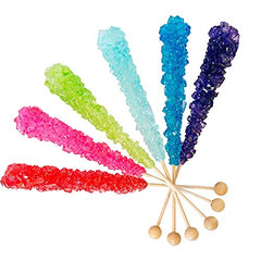 Rock Candy Lollipops Pops Candy Suckers, Variety Color Assortment, Individually Wrapped, 6.5