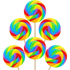 Jumbo Rainbow Swirl Lollipop, Mixed Fruit Flavor, 4