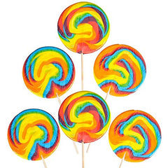 Jumbo Rainbow Swirl Lollipop, Mixed Fruit Flavor, 5