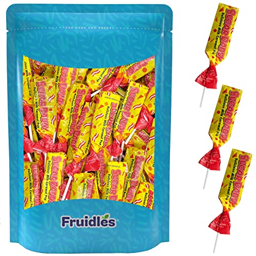 Sugar Daddy Taffy Lollipop, Delicious Milk Caramel Pop, Gourmet Candy Sweets, Individually Wrapped