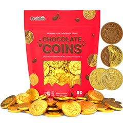 Milk Chocolate Coins, Gold Half Dollar Chocolate Coins