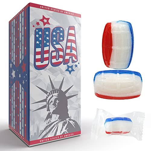 Patriotic USA Hard Candy, Kosher Certified, Approx. 50 Individually Wrapped