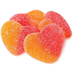 Valentine's Candy Peach Gummi Hearts Candy, Fruit Flavored Gummies