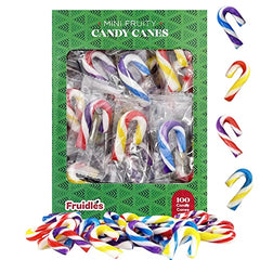 Christmas Candy Canes Mini's Suckers, Multicolored Fruity Flavor