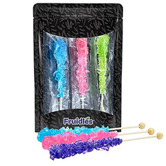 Rock Candy Lollipops Pops Candy Suckers, Variety Color Assortment, Individually Wrapped, 6.5