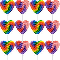 Assorted Rainbow Swirl Shaped Lollipops, Mixed Fruit Flavor, 12-Pack
