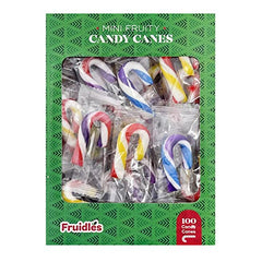 Christmas Candy Canes Mini's Suckers, Multicolored Fruity Flavor