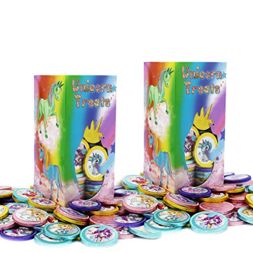 Rainbow Unicorn Milk Chocolate Coins With Stickers