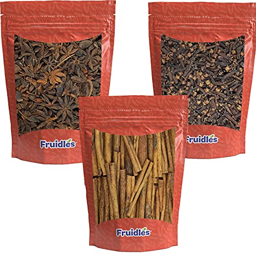 Cinnamon Sticks, Star Anise and Whole Cloves, 3 Pack Bundle