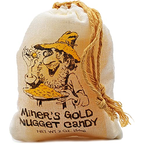 Miner's Gold Nugget Candy, Pineapple Rock Crystal Candy, Party Bag Fillers, in Draw String Bags