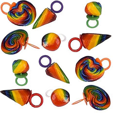Crazy Fruit Candy Rings, Assorted Hard Candy Lollipops
