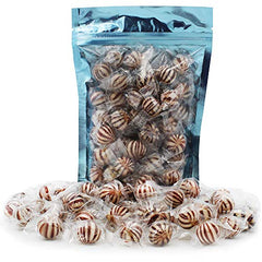 Striped Ginger Flavored Balls, Hard Candy Treats, Kosher Certified, Individually Wrapped