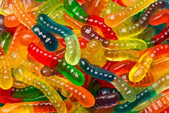 Large Gummi Worms Candy, Assorted Fruit Flavored Gummies