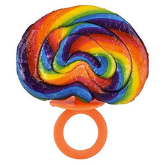Crazy Fruit Candy Rings, Assorted Hard Candy Lollipops
