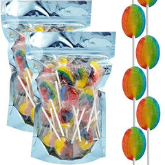 Oval Rainbow Lollipops Suckers, Tooty Fruity Flavor, Individually Wrapped