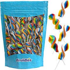 Twister Lollipops Sucker Candy, Swirl Pops Candies, Mixed Fruit Flavor, Individually Wrapped Sucker