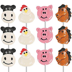 Farm Animals Lollipops Suckers, Cow, Rooster, Horse, Pig