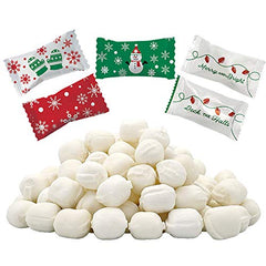 Merry Christmas & Bright Holiday Season's Greetings Butter Mints, Individually Wrapped