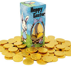 Happy Easter Belgian Milk Chocolate Gold Coins, 1LB