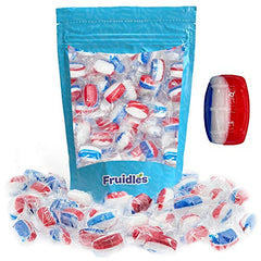 Patriotic Striped Cherry Barrels, USA Patriotic Red, White & Blue, Hard Candy Treats, Kosher Certified, Individually Wrapped