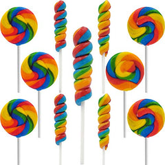 Rainbow Twists and Swirls Lollipop Mix, Mixed Fruit Flavor, Individually Wrapped, 2