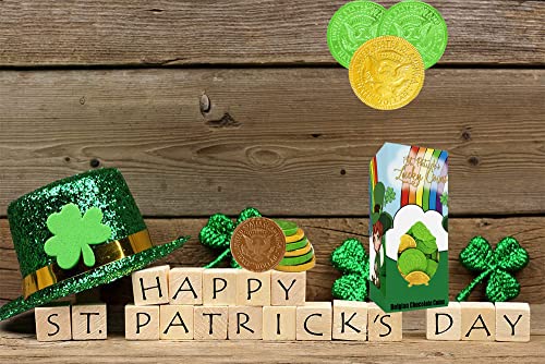 St. Patrick's Day Chocolate Leprechaun Lucky Gold and Green Coins