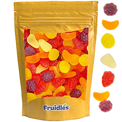 Jelly Fruit Gummi (No Artificial Flavor) Candy, Fruit Shaped & Flavored Gummies