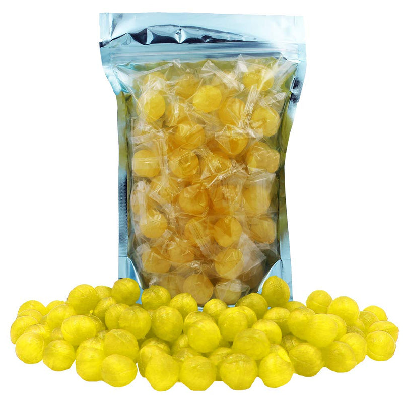 Sour Fruit Flavored Balls, Hard Candy Balls, Kosher, Individually Wrapped (Lemon, 32oz (2LB) Bag)