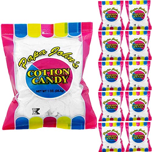 White Cotton Candy Party Flavors Supplies Birthday Treats for Kids, Kosher, 1oz Bag