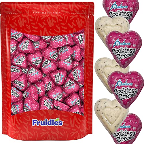 Valentine's Chocolate Milky Cookies & Cream Hearts, Holiday Treats, Individually Wrapped Foils, Kosher Certified Dairy