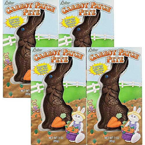 Large Easter Decorated Solid Smooth Milk Chocolate Bunny, 3oz